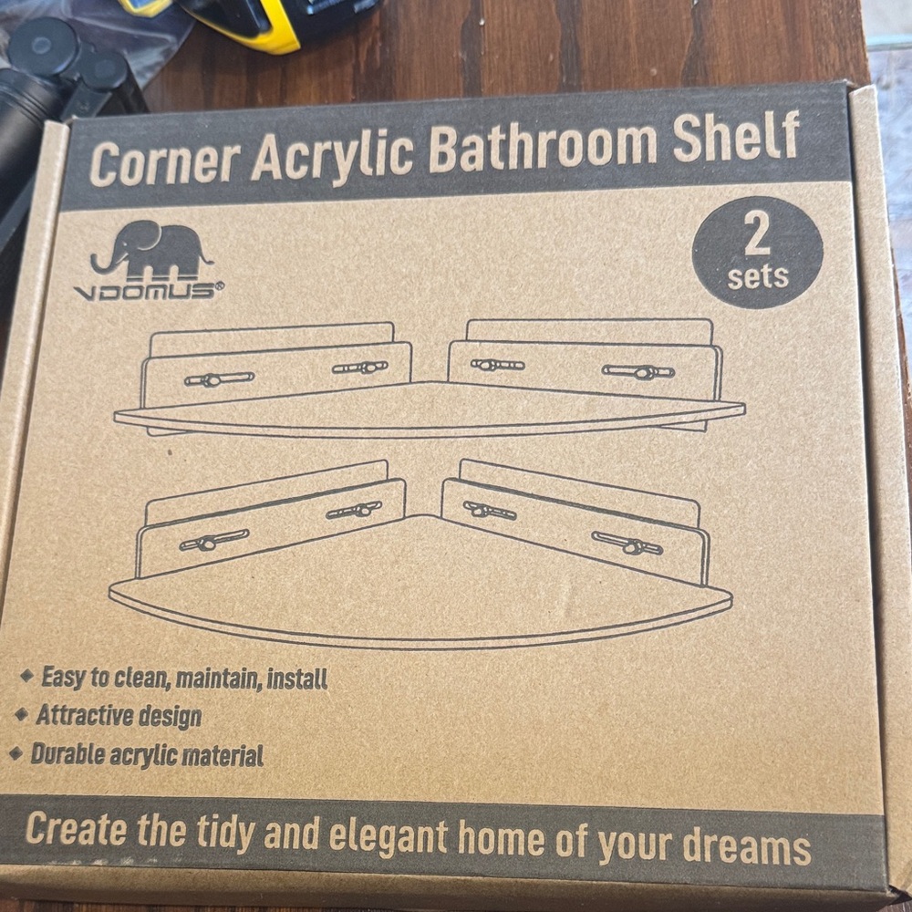 Clear Corner Acrylic Bathroom Shelf Set